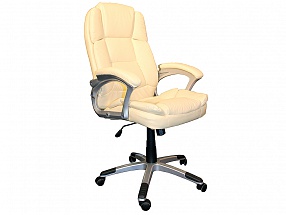 Кресло руководителя COLLEGE BX-3233/3323 Беж., экокожа, 120 кг, подл. пластик/кожа, крест. вставки, спинка 73 см, (ШxГxВ), см 64.5*69*110-120 