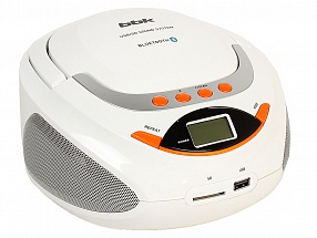 Аудиомагнитола BBK BS09BT белый/оранжевый