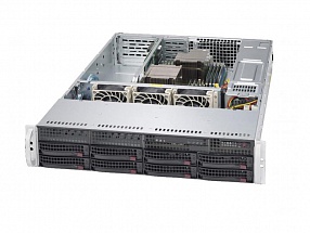 Серверная платформа Supermicro SYS-6028R-TRT 2x LGA2011-3, 16xDDR4, no HDD (up 8x3.5), SATA C612, 2x10GbE, 6x PCIE3.0, 2x740W, Rack Rails, Backplane 8