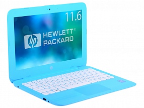 Ноутбук HP Stream 11-y004ur <Y7X23EA> Celeron N3050(1.6)/4Gb/32Gb SSD/11.6" HD/WiFi/BT/Cam/Win 10 /Aqua Blue