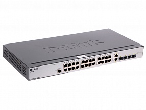 Коммутатор D-Link DES-3200-28/C1A Управляемый коммутатор 2 уровня с 24 портами 10/100BASE-T + 2 комбо-портами 1000Base-T/SFP