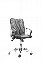 Кресло Recardo Smart 60 (Чёрный, сетка/кожа, высота 960-1050мм, спинка 520мм, Ш500*Г490, крест 700мм, макс. 120кг, газлифт/качание/откидывание)