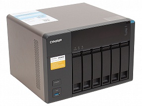 Сетевой накопитель QNAP TS-653A-8G Сетевой RAID-накопитель, 6 отсеков для HDD, HDMI-порт. Четырехъядерный Intel Celeron N3150 1,6 ГГц