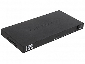 Разветвитель HDMI Splitter Orient HSP0108, 1-8, HDMI 1.4/3D, HDTV1080p/1080i/720p, HDCP1.2, внешний БП 5В/3A, метал.корпус 