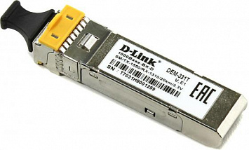 Трансивер сетевой D-Link DEM-331T/20KM/DD/E1A WDM SFP-трансивер с 1 портом 1000Base-BX-D (Tx:1550 нм, Rx:1310 нм) для одномодового оптического кабеля 