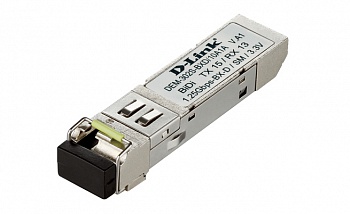 Модуль D-Link DEM-302S-BXD/A1A WDM SFP-трансивер с 1 портом 1000BASE-BX-D (Tx:1550 нм, Rx:1310 нм) для одномодового оптического кабеля (до 2 км)
