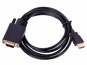 ORIENT C702, Кабель-адаптер HDMI M --> VGA 15M, длина 1.8 метра, черный