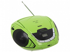 Аудиомагнитола BBK BX190U CD MP3 черный/зеленый 