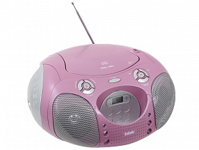 Аудиомагнитола BBK BX110U CD MP3 розовый/серебро 