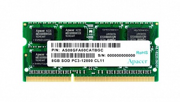 Память SO-DIMM DDR3 8Gb (pc-12800) 1600MHz Apacer Retail AS08GFA60CATBGC/DS.08G2K.KAM