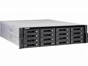 Сетевой накопитель QNAP  TS-EC1680U-i3-4GE-R2 Сетевой RAID-накопитель, 16 отсека для HDD, ECC-память, два порта 10 GbE (SFP+), стоечное исполнение, дв