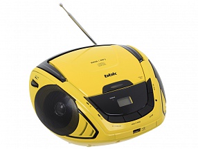 Аудиомагнитола BBK BX190U CD MP3 черный/желтый 