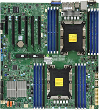 Мат плата Supermicro MBD-X11DPI-NT-O 2xLGA3647, iC621, 16xDDR4, 14xSATA3 (RAID 0/1/10/5), 2x10GbE, IPMI, 6xPCIE3.0, M.2, 5xUSB3.0, 2xCOM, VGA, EATX