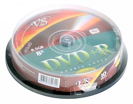 Диски DVD+R 8.5Gb VS 8х  10шт  Cake Box  Double layer printable