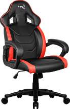 Игровое кресло Aerocool AC60C AIR-BR , черно-красное, до 100кг, ШxГxВ : 65x74x113/120 см, газлифт 80 мм, механизм "бабочка"