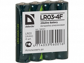 Батарейки Defender (AAA) LR03-4F 4PCS 4 шт 56001