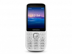 Телефон GINZZU M201 белый/серый 2.4", 2*SIM, 1.3Mp, Flash, MP3, FM