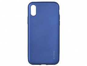 Чехол Deppa Case Silk для Apple iPhone X/XS, синий металлик
