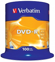 Диски DVD-R 4.7Gb Verbatim 16х  100 шт  Cake Box   43549 