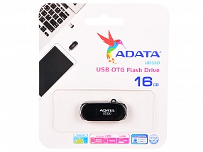 USB флешка ADATA OTG UD320 16GB Black (AUD320-16G-RBK) USB 2.0/ microUSB