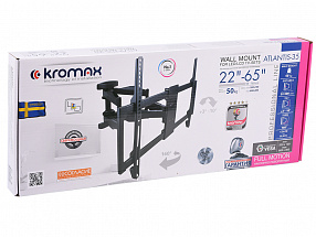 Кронштейн Kromax ATLANTIS-35 new black Для LCD/LED ТВ 26"-65", настенный, 5 ст. свободы, max VESA 600x400, max 60 