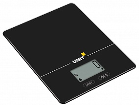 Весы Кухонные электронные UNIT UBS-2154, Цвет: Черный; стекло, 5кг. 1гр.