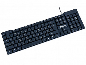 Клавиатура проводная Element HB-190 USB RU,черный,полноразмерная DEFENDER