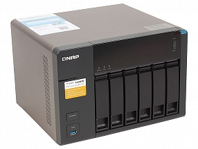 Сетевой накопитель QNAP TS-653A-4G Сетевой RAID-накопитель, 6 отсеков для HDD, HDMI-порт. Четырехъядерный Intel Celeron N3150 1,6 ГГц