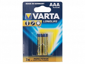 Батарейка VARTA LONGLIFE AAA/LR03, 2шт. в блистере