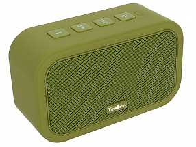 Портативная акустическая система TESLER PSS-444 Зеленый, Bluetooth, прорезиненный корпус, мощность колонок 2х3 Вт