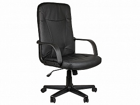 Кресло руководителя COLLEGE H-8365L-1 Черный экокожа, 120 кг, подлокотники пластик, крестовина пластик, (ШxГxВ), см 61x65x111-123