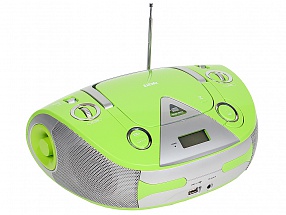 Аудиомагнитола BBK BX325U CD MP3 зеленый/серебро 