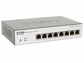Коммутатор D-Link DGS-1100-08P/A2A/B1A Настраиваемый компактный коммутатор EasySmart с 8 портами 10/100/1000Base-T с поддержкой PoE 802.3af (15,4 Вт),