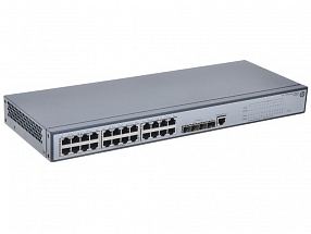 Коммутатор HP  JE006A  1910-24G Switch  24x10/100/1000 RJ-45 + 4xSFP Web, SNMP, L3 static, single IP management up to 32 units