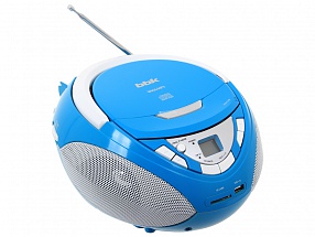 Аудиомагнитола BBK BX108U CD MP3 голубой металлик 