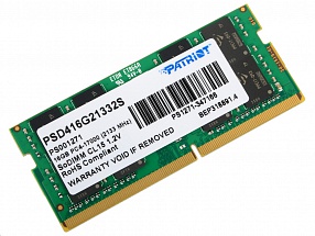 Память SO-DIMM DDR4 16Gb (pc-17000) 2133MHz  Patriot PSD416G21332S