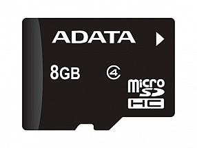 Карта памяти 8GB MicroSDHC Class 4 ADATA + адаптер