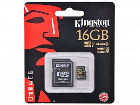 Карта памяти MicroSDHC 16GB Kingston Class10 UHS-I <SDCA10/16GB>