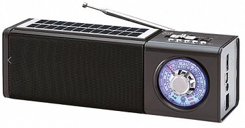Радиоприемник MAX MR-400 AM/FM/SW, Подсветка, USB/Bluetooth, солнечная панель, серый