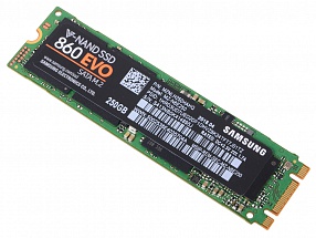 Твердотельный накопитель SSD M.2 250GB Samsung 860 EVO (R550/W520Mb/s, V-NAND 3-bit MLC, MJX, SATA 6Gb/s, 2280) (MZ-N6E250BW)