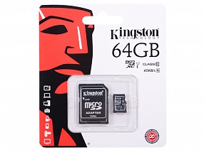 Карта памяти MicroSDXC 64GB Kingston Class10 G2+ SD Adapter (SDC10G2/64GB)