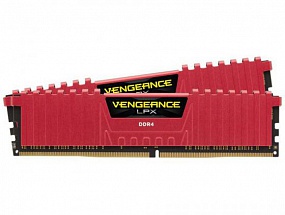 Память DDR4 16Gb 2x8Gb (PC4-21300) 2666MHz Corsair VENGEANCE C16 RED RTL CMK16GX4M2A2666C16R