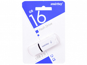 Внешний накопитель 16Gb USB Drive  USB2.0  Smartbuy Paean White (SB16GBPN-W)