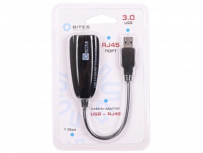Кабель-адаптер 5bites UA3-45-01BK USB3.0 - RJ45 10/100/1000 Мбит/с, 10см, черный 
