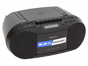 Аудиомагнитола Sony CFD-S70 Компактная универсальная магнитола- проигрывание компакт-дисков, кассет и CD-дисков с MP3, FM/AM, Mega Bass - мощные басы,