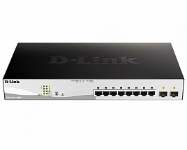 Коммутатор D-Link DGS-1210-10MP/F1A Настраиваемый коммутатор WebSmart с 8 портами 10/100/1000Base-T и 2 портами 1000Base-X SFP (8 портов с поддержкой 