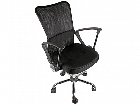 Кресло офисное COLLEGE H-298FA-1 Черный, ткань, сетчатый акрил, 80 кг, крестовина хром, подлокотники черный пластик. (ШxГxВ), см 51x54x90-100 