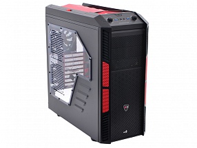 Корпус Aerocool [PGS-B] XPredator X3 Devil Red Edition (черно-красный), ATX, без БП. Сталь 0,7мм, 2х USB 3.0, 2x реобаса, 1х 2.5" док-станция.