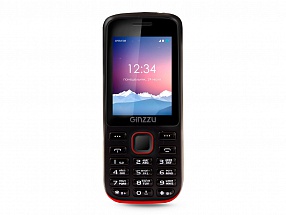 Телефон GINZZU M201 черный/красный 2.4", 2*SIM, 1.3Mp, Flash, MP3, FM