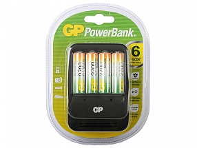 Зарядное устр. GP PowerBank 2, 6 часов + аккум. 4шт. 2700mAh (GP PB570GS270-CR4)